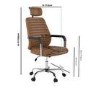 Ergonomic Brown Faux Leather High Back Swivel Office Chair - Emmanuel