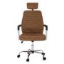 Ergonomic Brown Faux Leather High Back Swivel Office Chair - Emmanuel