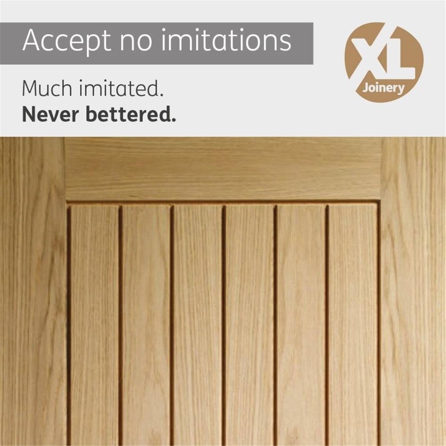 Internal Oak Cottage FD30 Fire Door - Unfinished - 1981 x 762 x 44mm - Suffolk Essential - XL Joinery