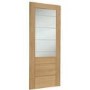 Internal Oak Half-Glazed Door with Clear Etched Glass - Pre-Finished - 2040 x 726 x 40mm - Palermo Essential - XL Joinery