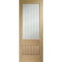 Internal Oak Half-Glazed Cottage Door with Clear Etched Glass - Pre-Finished - 2040 x 726 x 40mm - Suffolk Essential - XL Joinery