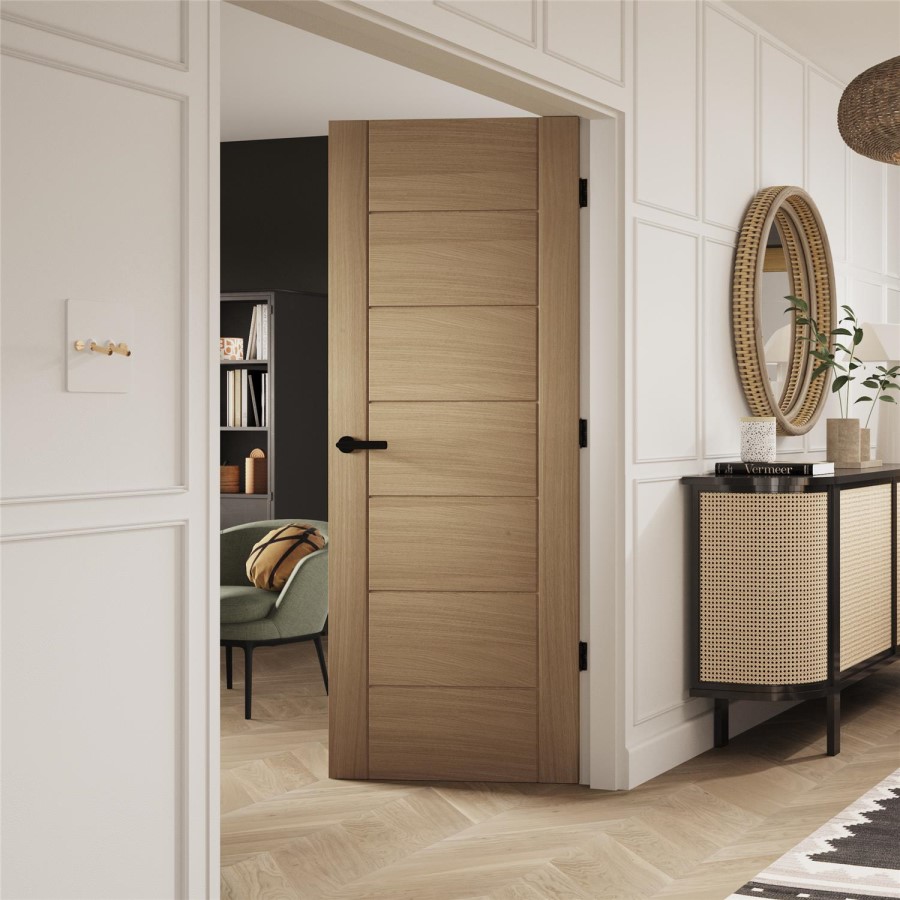 Internal Oak FD30 Fire Door - Pre-Finished - 2040 x 926 x 44mm - Palermo Essential - XL Joinery