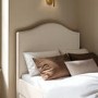 Cream Upholstered Single Guest Bed with Trundle and 1 Mattress - Elsie