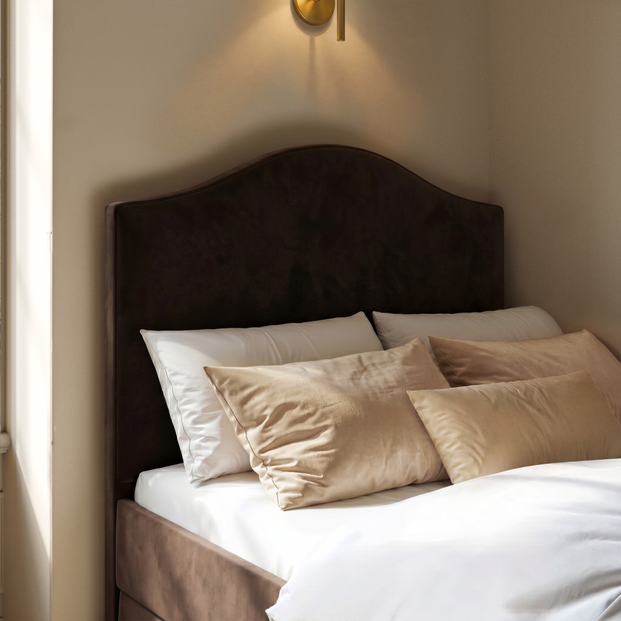 Brown Velvet Single Guest Bed with Trundle - Elsie