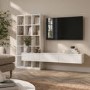 White Gloss Media Wall with Storage - Everett