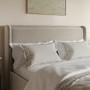 Beige Velvet Super King Ottoman Bed with Cushioned Headboard - Frida