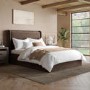 Chocolate Brown Velvet Double Ottoman Bed with Cushioned Headboard - Frida