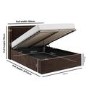 Chocolate Brown Velvet Double Ottoman Bed with Cushioned Headboard - Frida