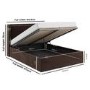 Chocolate Brown Velvet King Size Ottoman Bed with Cushioned Headboard - Frida