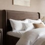 Chocolate Brown Velvet Super King Ottoman Bed with Cushioned Headboard - Frida
