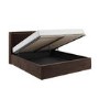 Chocolate Brown Velvet Super King Ottoman Bed with Cushioned Headboard - Frida