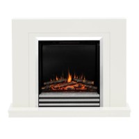 Be Modern Flare Colby White Freestanding Electric Fireplace Suite 38 Inch
