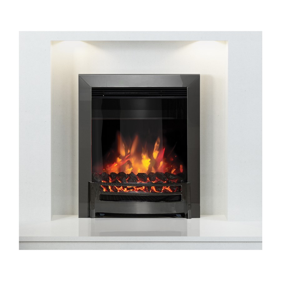 Flare By Be Modern Ember Black Nickle Inset Electric Fireplace