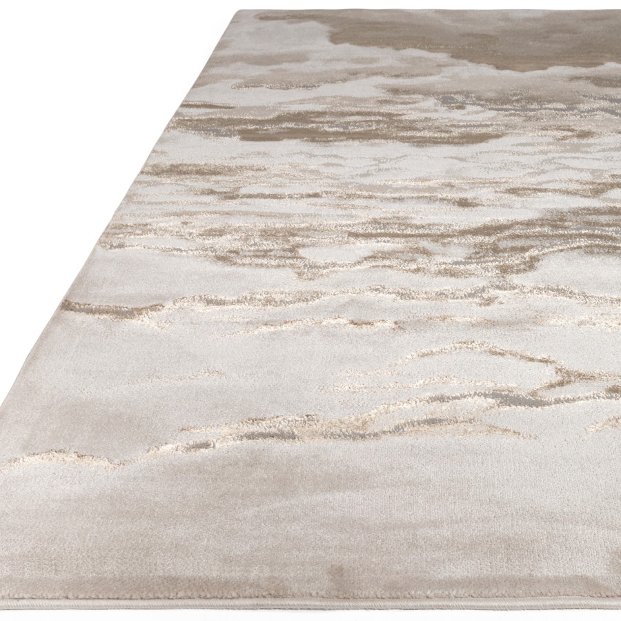 Large Beige Rug with Marble Effect - 290 x 200 cm - Aurora