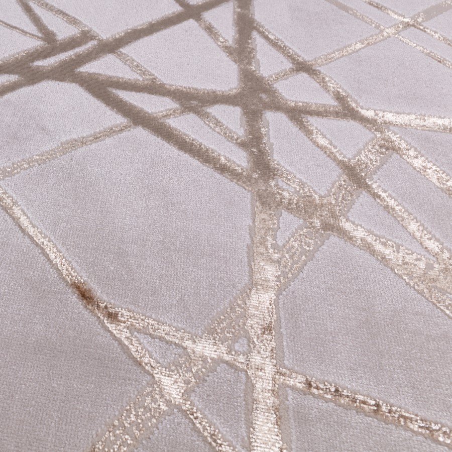 Large Beige Rug with Gold Scoring - 290 x 200 cm - Aurora