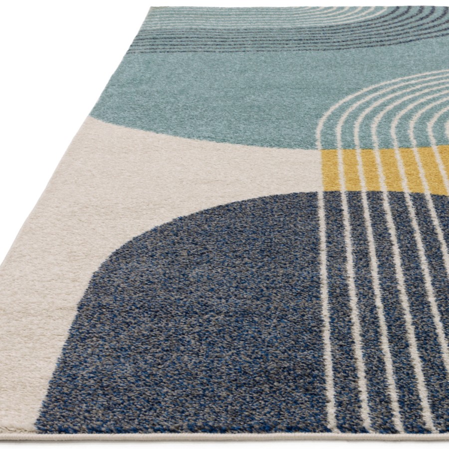 Retro Geometric Multicoloured Rug - 170 x 120 cm - Muse