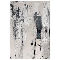 Black & Grey Rug with Marble Effect - 170 x 120 cm - Aurora