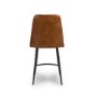 IMPERFECT - Set Of 2 Real Leather Tan Kitchen Stools with Quilted Back - Jaxson