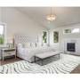 Large Abstract Cream & Black Rug with Fringed Edging - 290 x 200 cm - Ripple - Ariana