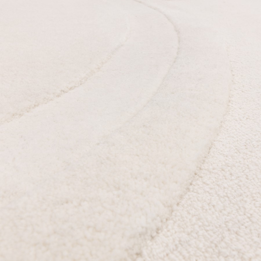 Hand Carved Cream Rug - 170 x 120 cm - Movement - Olsen