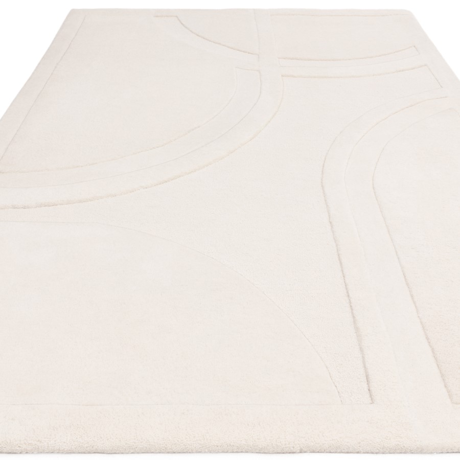 Hand Carved Cream Rug - 230 x 160 cm - Movement - Olsen