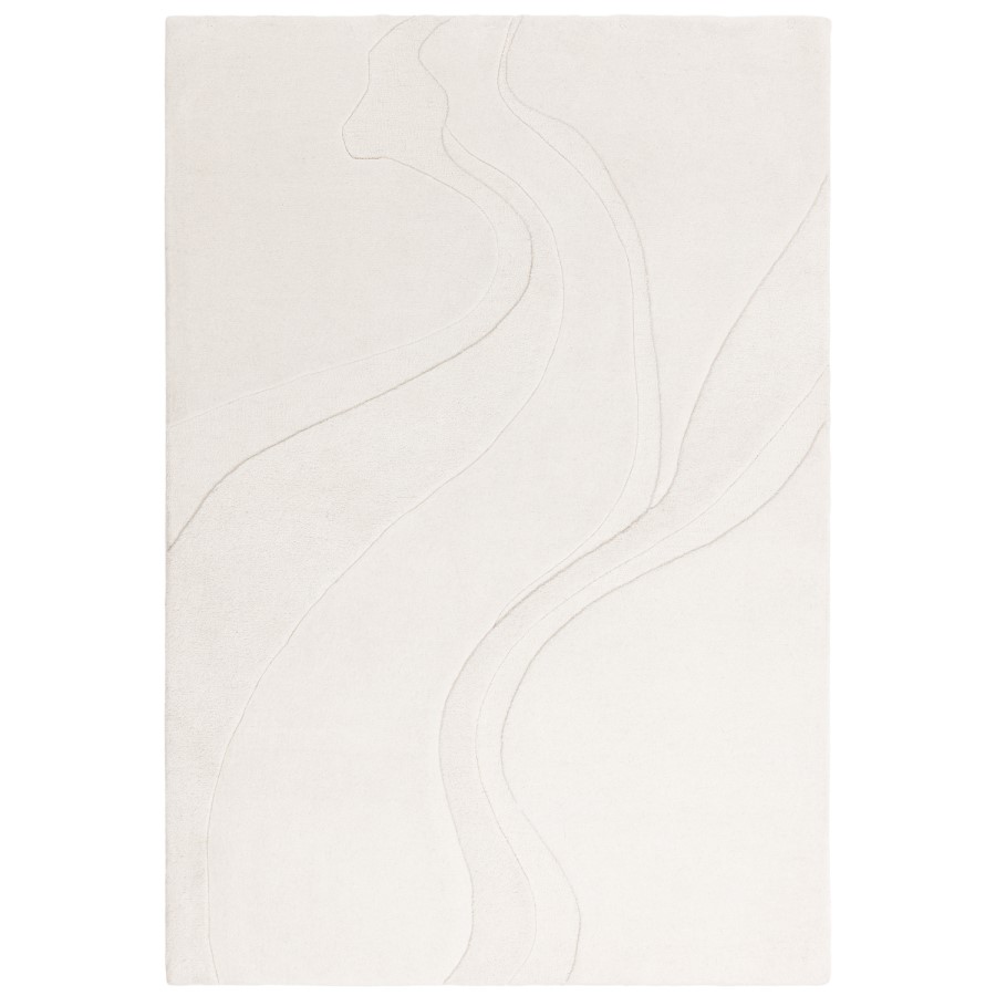 Large Hand Carved Cream Rug - 290 x 200 cm - Glide - Olsen
