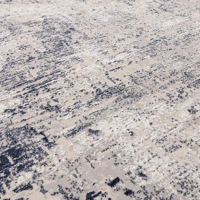 Large Distressed Navy Rug - 290 x 200 cm - Border - Kuza