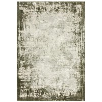 Large Distressed Green Rug - 340 x 240 cm - Border - Kuza