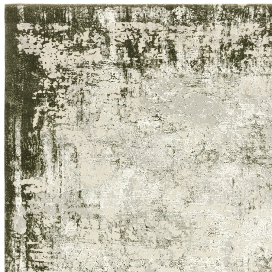 Large Distressed Green Rug - 340 x 240 cm - Border - Kuza