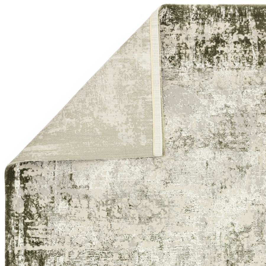 Large Distressed Green Rug - 340 x 240 cm - Border - Kuza