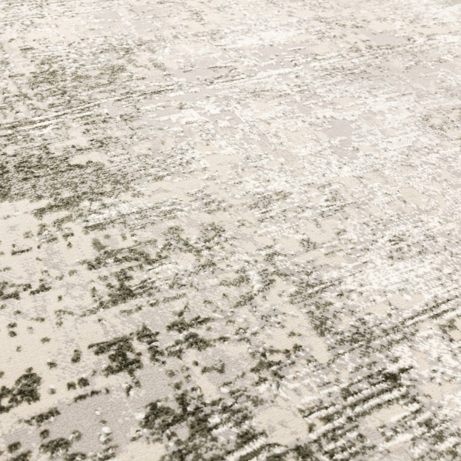Large Distressed Green Rug - 340 x 240 cm - Border - Kuza