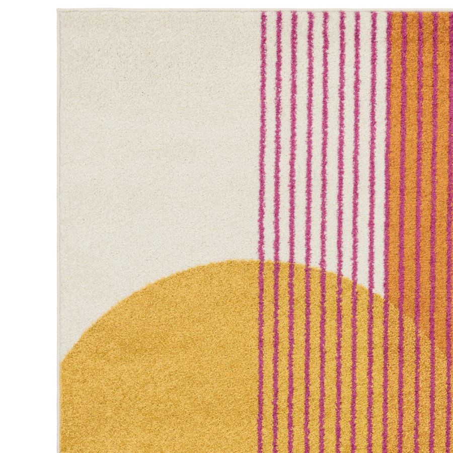Retro Geometric Orange Rug - 170 x 120 cm - Muse