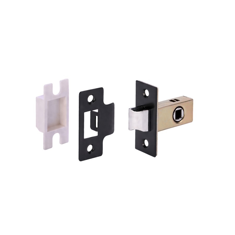 Internal Matt Black Lever Fire Door Handle with Latch and Hinges Pack - 52mm - Forge - XL Joinery