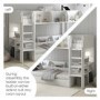 White Bunk Bed with Storage Shelves - Freddie