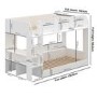 White Bunk Bed with Storage Shelves - Freddie