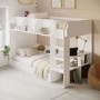 White Bunk Bed with Storage Shelves - Freddie
