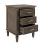 Dark Wood Ribbed 3 Drawer Bedside Table - Farah 