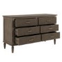 Dark Wood Ribbed 6 Drawer Chest of Drawers - Farah