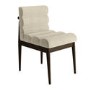 Set of 2 Walnut and Beige Upholstered Mid Century Sculpted Dining Chairs with Wooden Legs - Freja