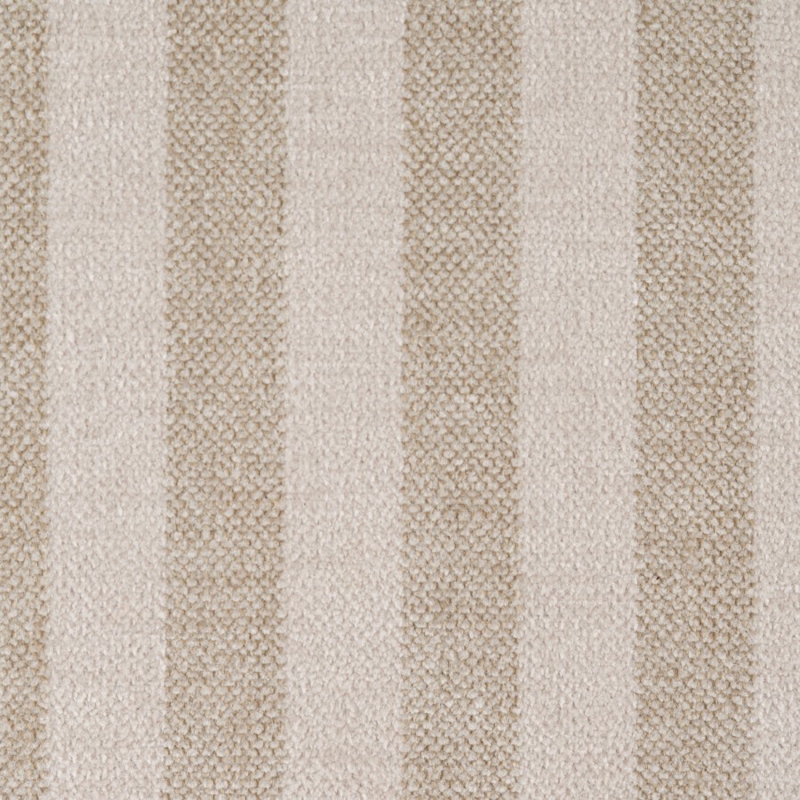 Beige Striped Upholstered Double Ottoman Bed with Curved Headboard - Farrow