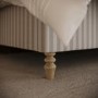 Beige Striped Upholstered Super King Ottoman Bed with Curved Headboard - Farrow