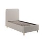 Ticking Stripe Single Ottoman bed in Cream/Neutral -Farrow