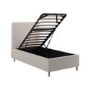 Ticking Stripe Single Ottoman bed in Cream/Neutral -Farrow