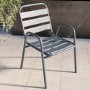 4 Seater Grey Aluminium Square Garden Dining Set