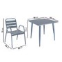 4 Seater Grey Aluminium Square Garden Dining Set