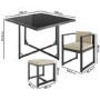 8 Seater Grey Metal Cube Garden Dining Set with Cream Chairs