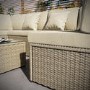 6 Seater Beige U Shaped Rattan Garden Sofa Set with Matching Coffee Table