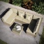 6 Seater Beige U Shaped Rattan Garden Sofa Set with Matching Coffee Table