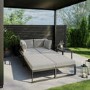 4 Seater Grey Modular Stackable Garden Sofa with Waterproof Cover