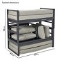 4 Seater Grey Modular Stackable Garden Sofa with Waterproof Cover